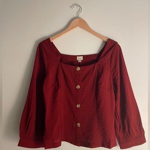 NWT a new day red buttoned blouse